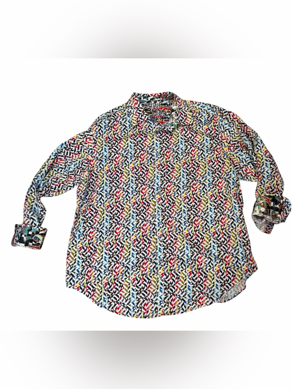 Robert Graham Abstract geometric colorful button front size‎ 1xl